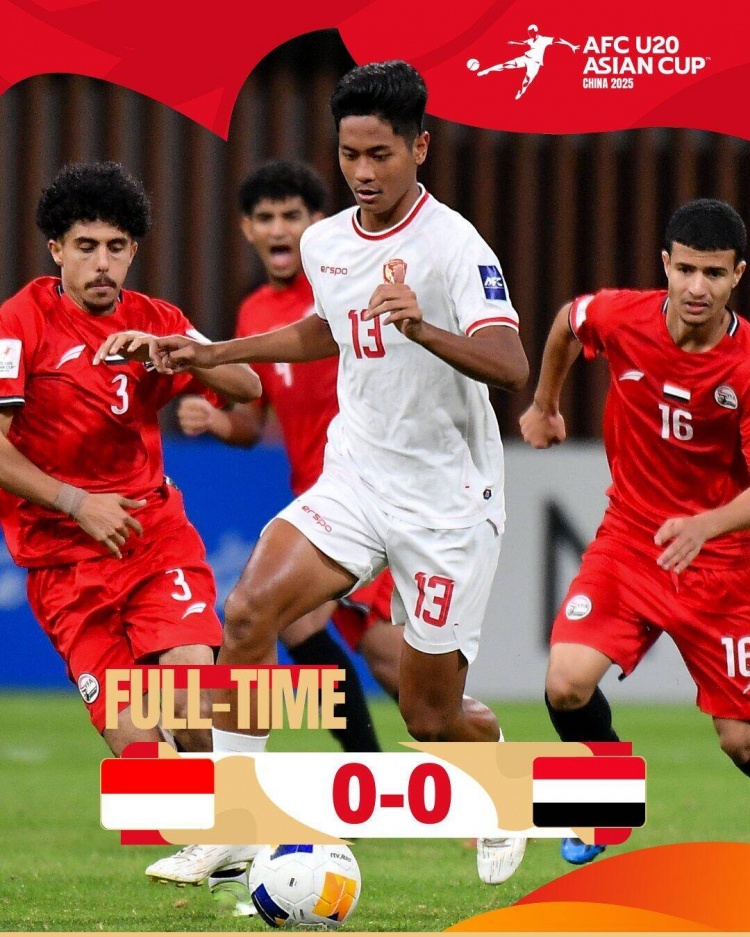  U20亞洲杯：印尼0-0戰(zhàn)平也門，兩隊分列C組第三、第四